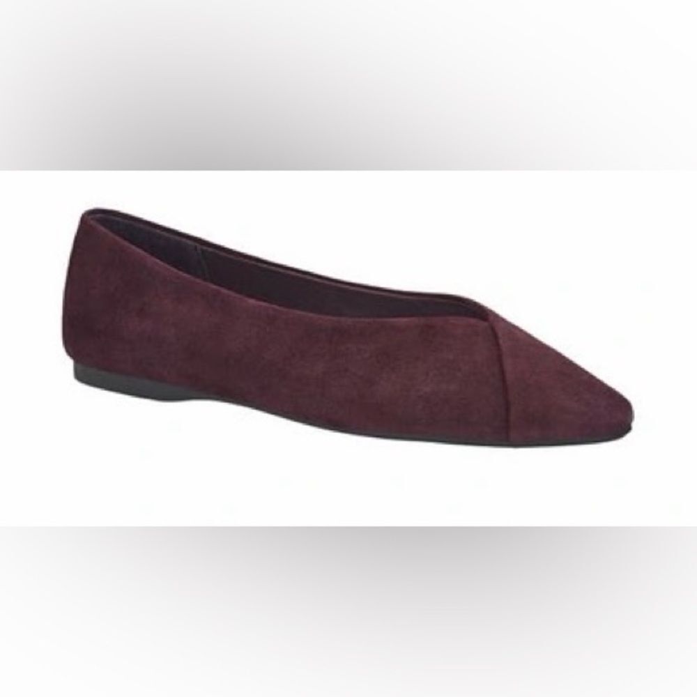 Goldfinch Pointed Toe Flat In Mulberry Suede Size 8